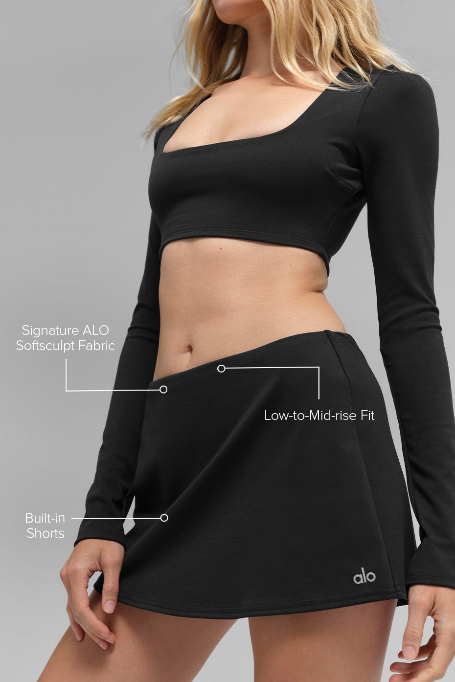 Alo Yoga ALO Softsculpt Precision Mini Skirt - Black