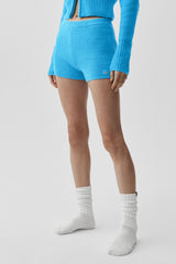 Alo Yoga Wool Cashmere Ribbed Noble Short - Azure Blue