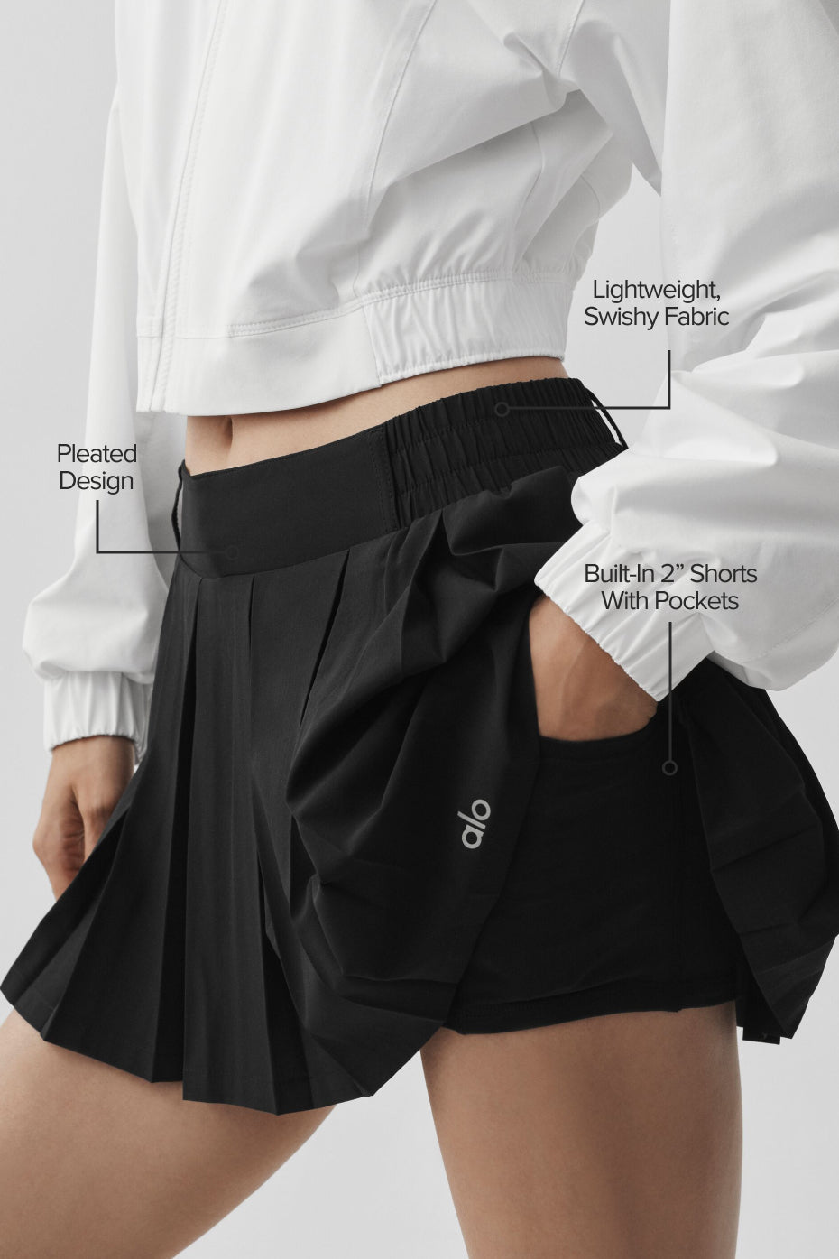 Alo Yoga Rally Tennis Skirt - Black
