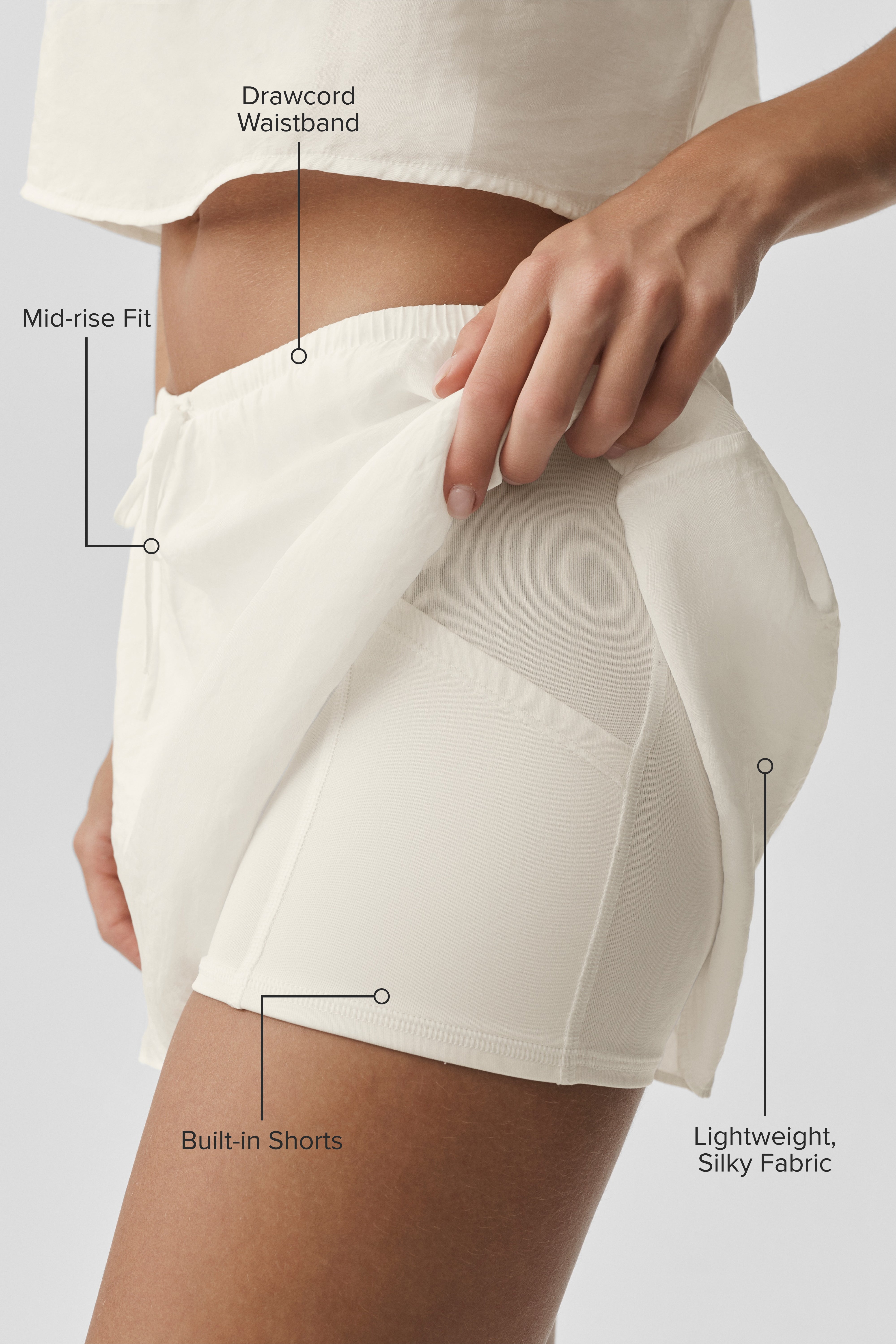Alo Yoga Semi-Sheer Golden Hour Tennis Skirt - Ivory