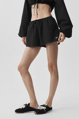 Alo Yoga Cotton High-Waist Real Deal Short - Black