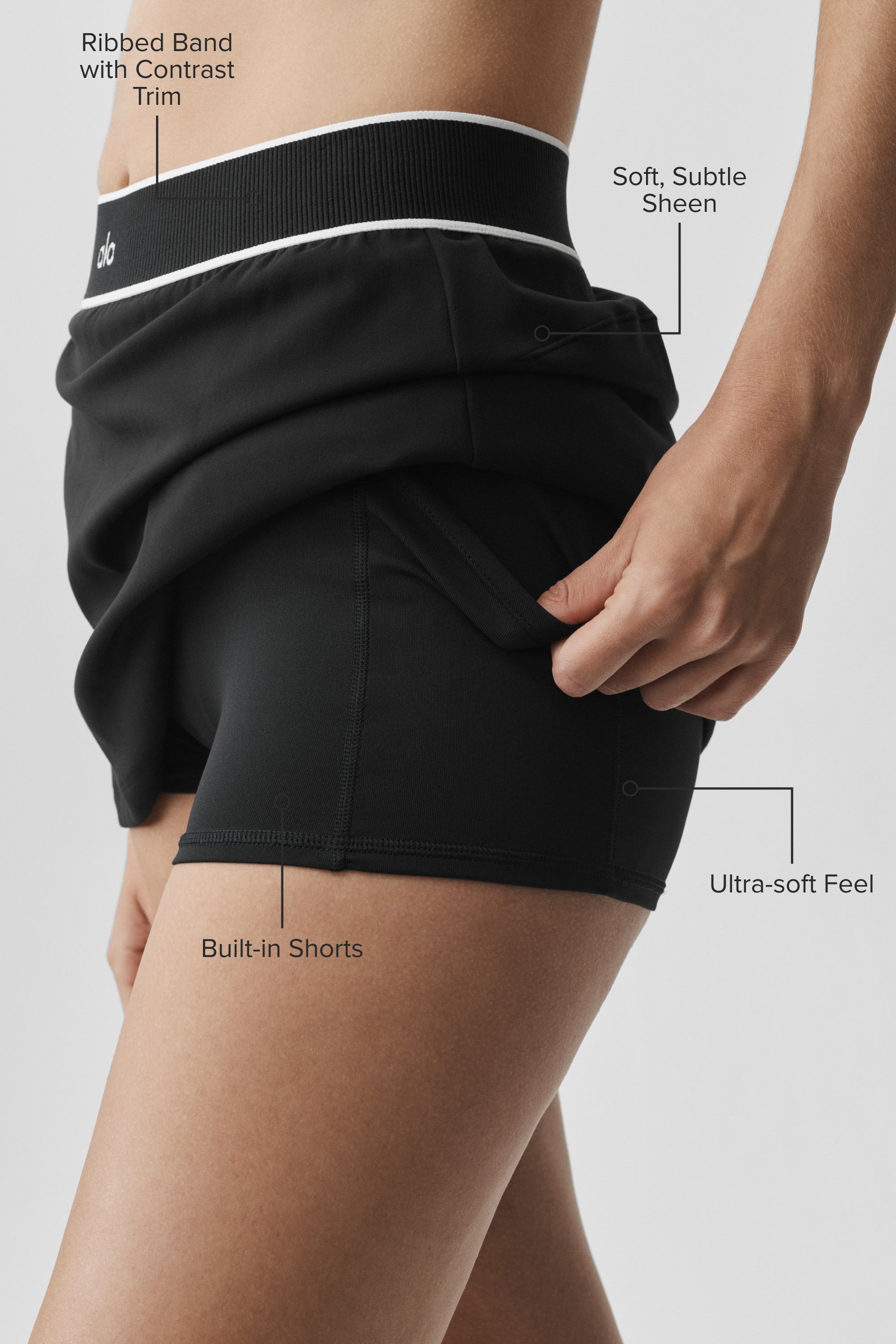 Alo Yoga ALO Softsculpt Amp It Up Tennis Skirt - Black