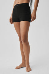 Alo Yoga Pointelle Sweater Be Mine Hot Short - Black