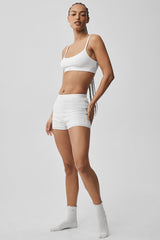Alo Yoga Pointelle Sweater Be Mine Hot Short - Semi Sheer White