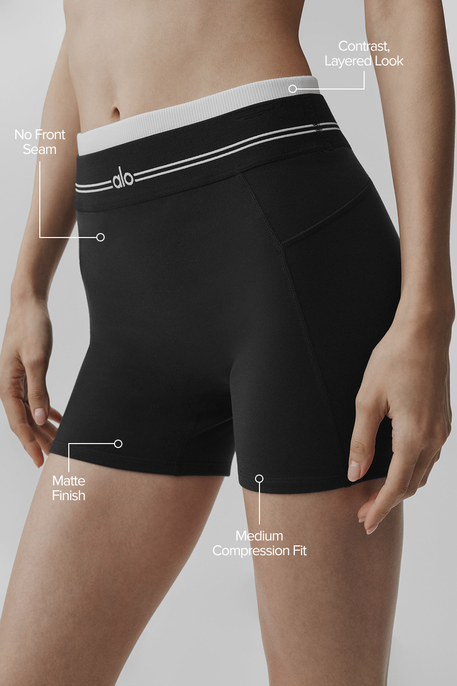 Alo Yoga Airbrush High-Waist Better Together Short - Black/White