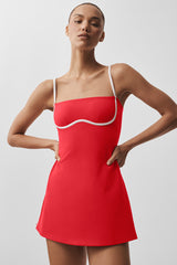 Alo Yoga Airbrush Streamlined Dress - Bright Red/White