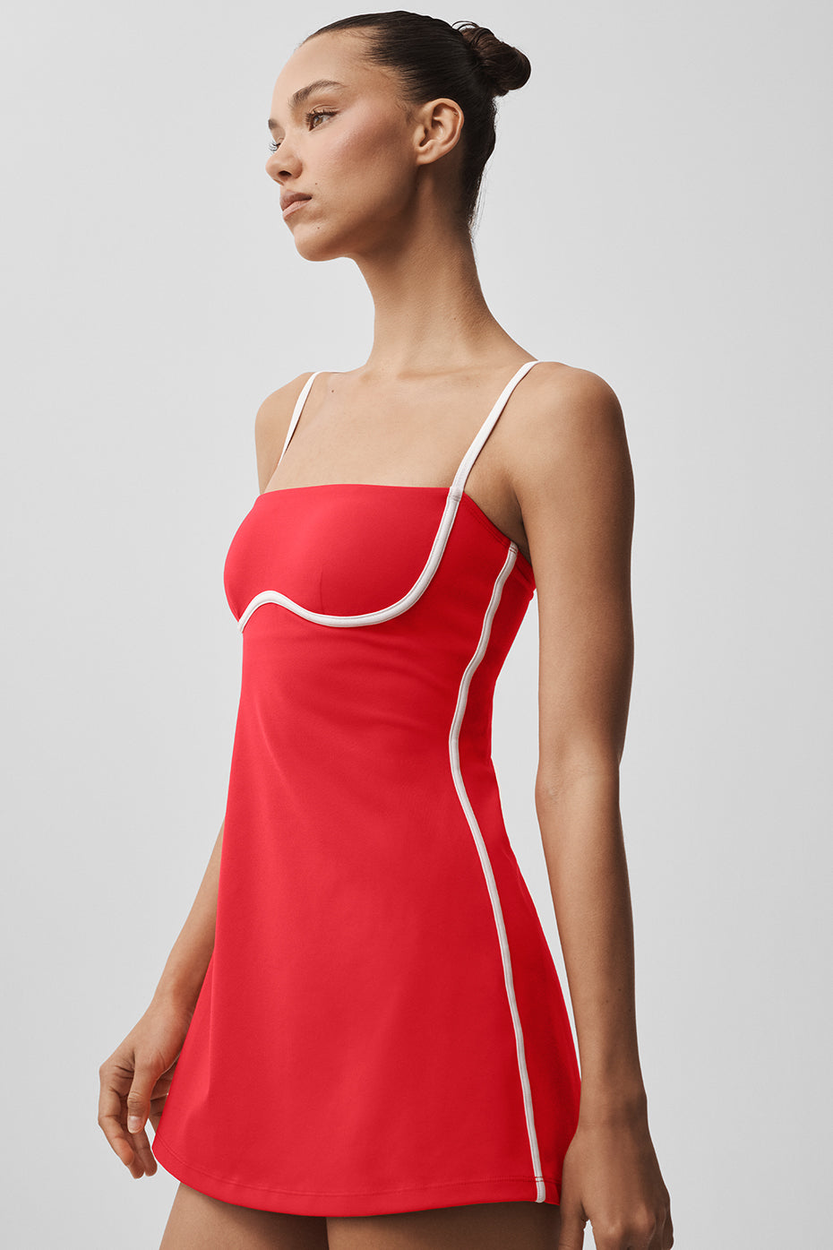 Alo Yoga Airbrush Streamlined Dress - Bright Red/White