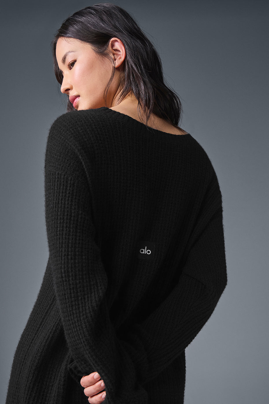 Alo Yoga Cashmere Plush Waffle Dress - Black
