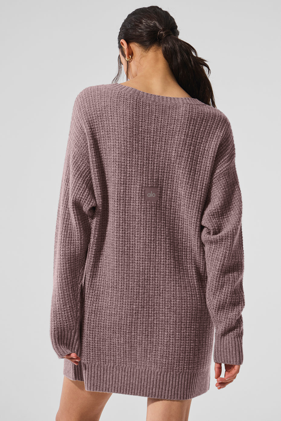 Alo Yoga Cashmere Plush Waffle Dress - Mushroom Heather