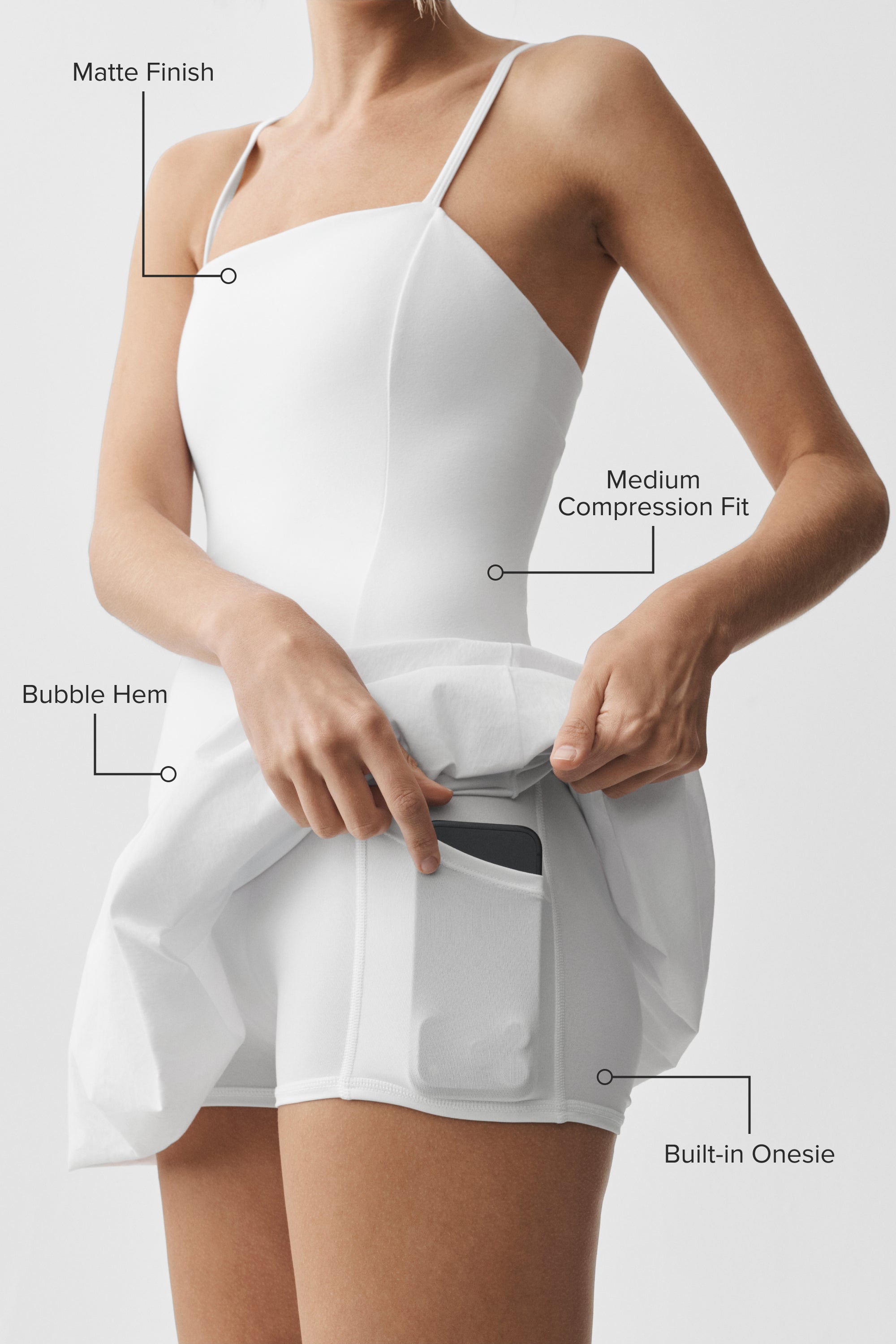 Alo Yoga Airbrush Love Match Tennis Dress - White