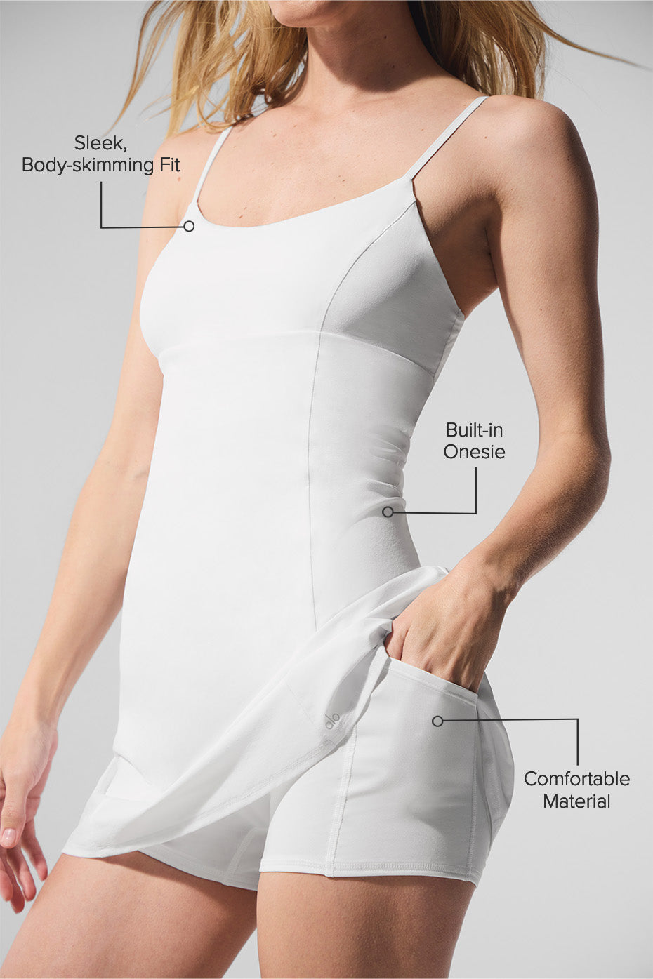 Alo Yoga Breezy Tennis Dress - White