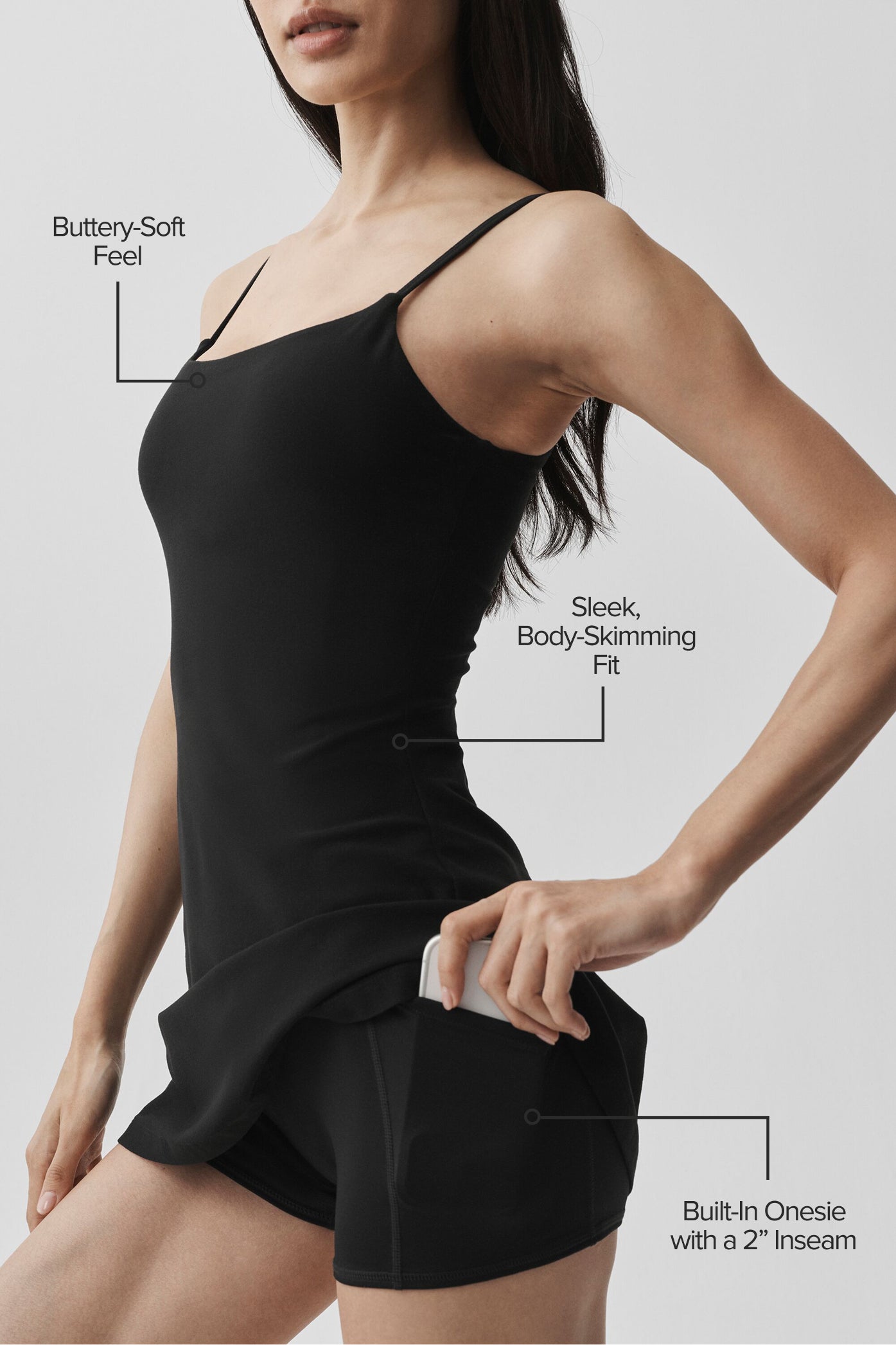 Alo Yoga Alosoft Encore Tennis Dress - Black