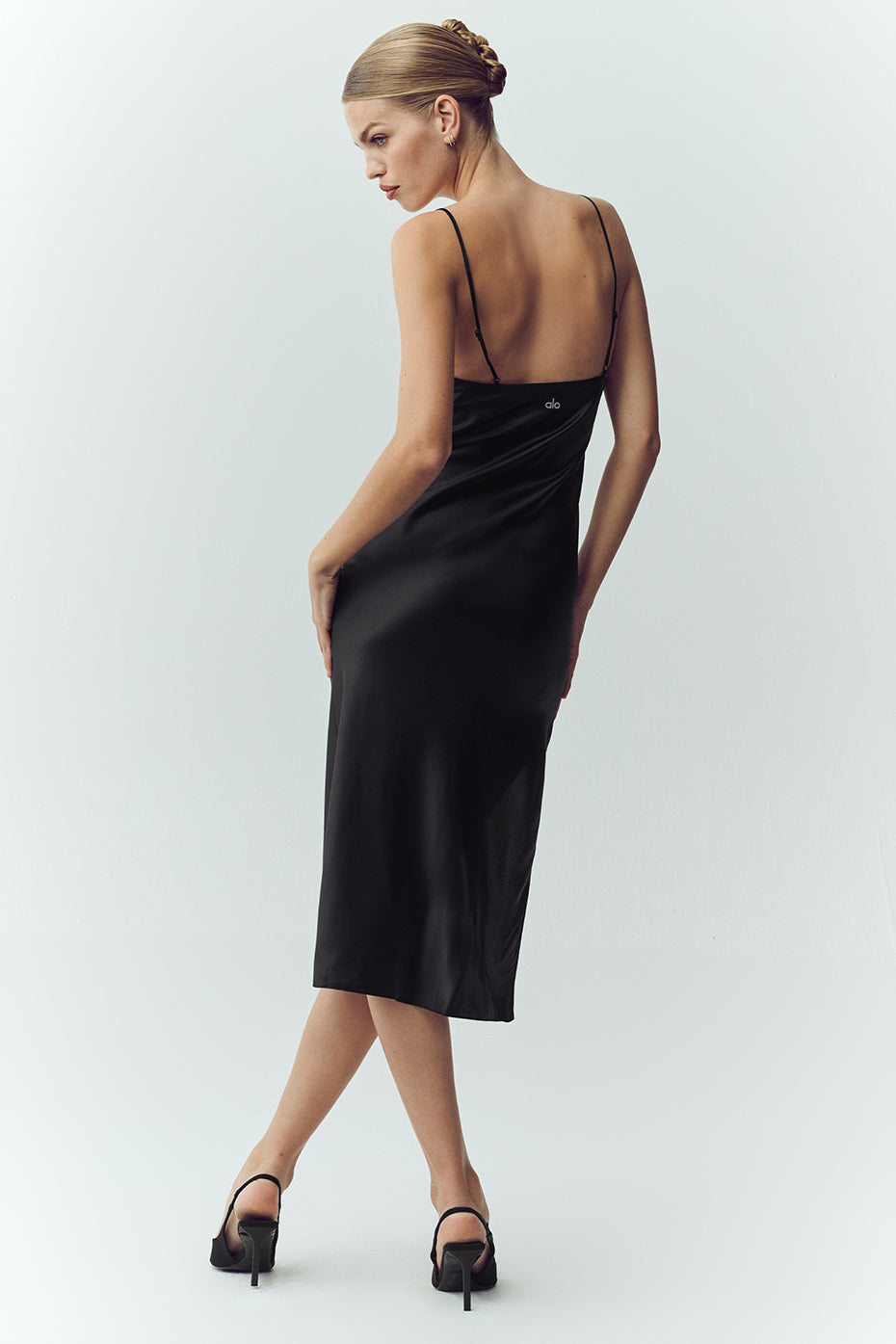 Alo Yoga Silk Luminous Slip Dress - Black