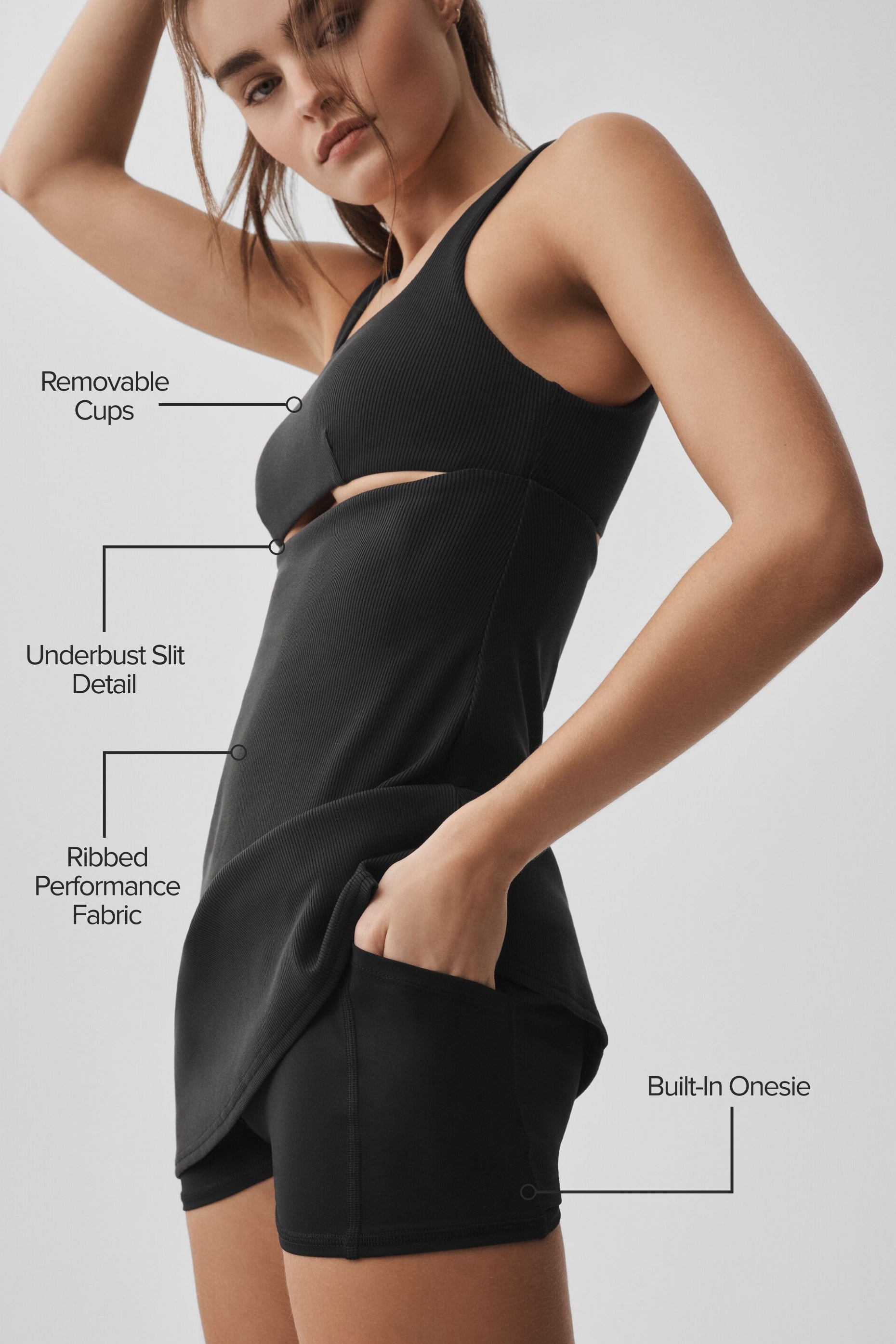 Alo Yoga Slice Tennis Dress - Black