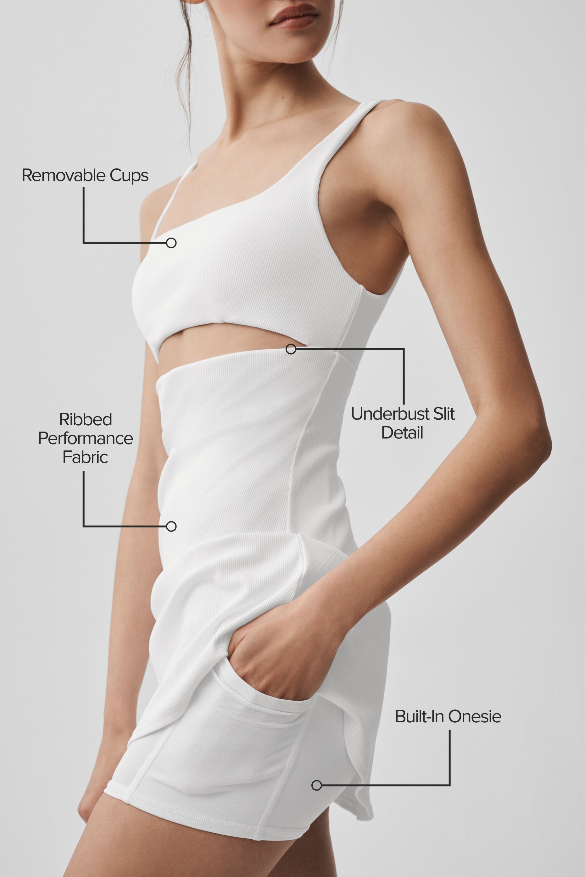 Alo Yoga Slice Tennis Dress - White
