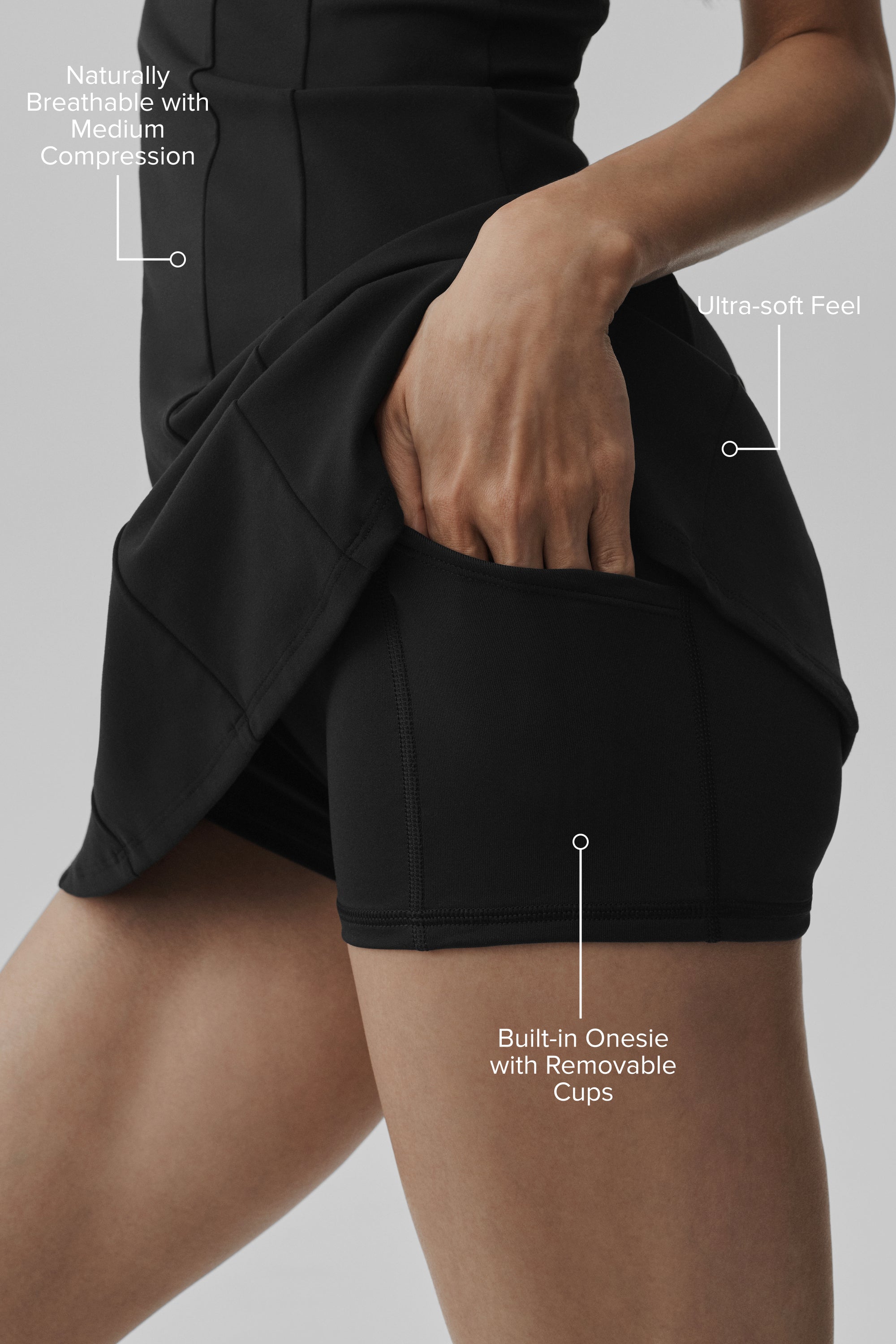 Alo Yoga ALO Softsculpt Desire Tennis Dress - Black