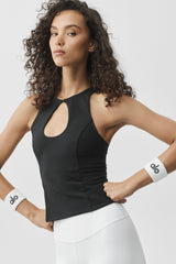 Alo Yoga Airbrush Lock In Bra Tank - Black