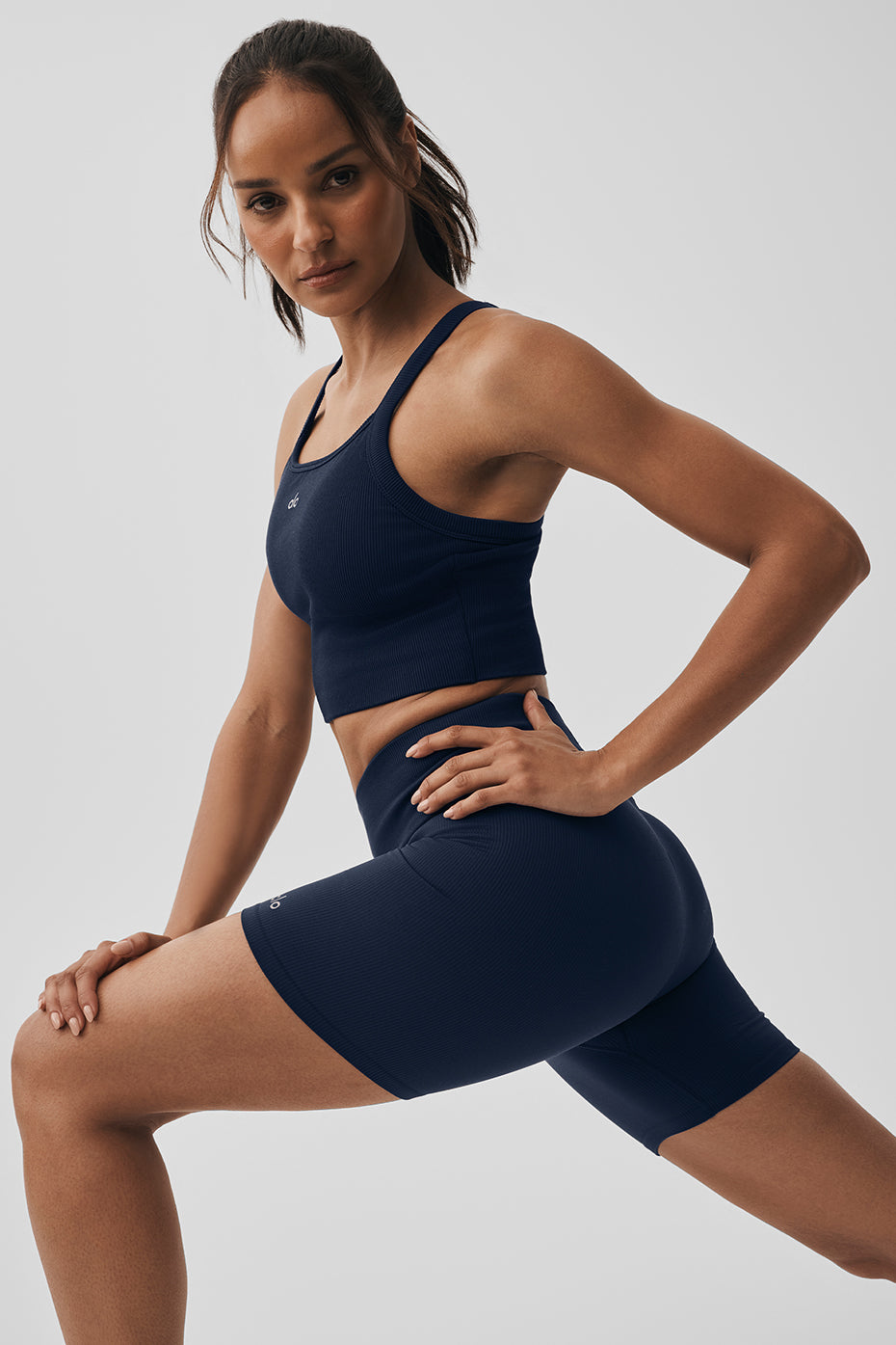 Alo Yoga Seamless Ribbed Favorite Bra Tank - Navy