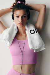 Alo Yoga Seamless Ribbed Favorite Bra Tank - Candy Heart Pink