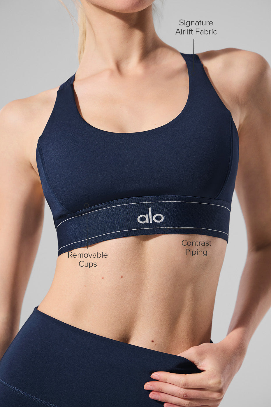 Alo Yoga Airlift Suit Up Bra - Navy/Navy