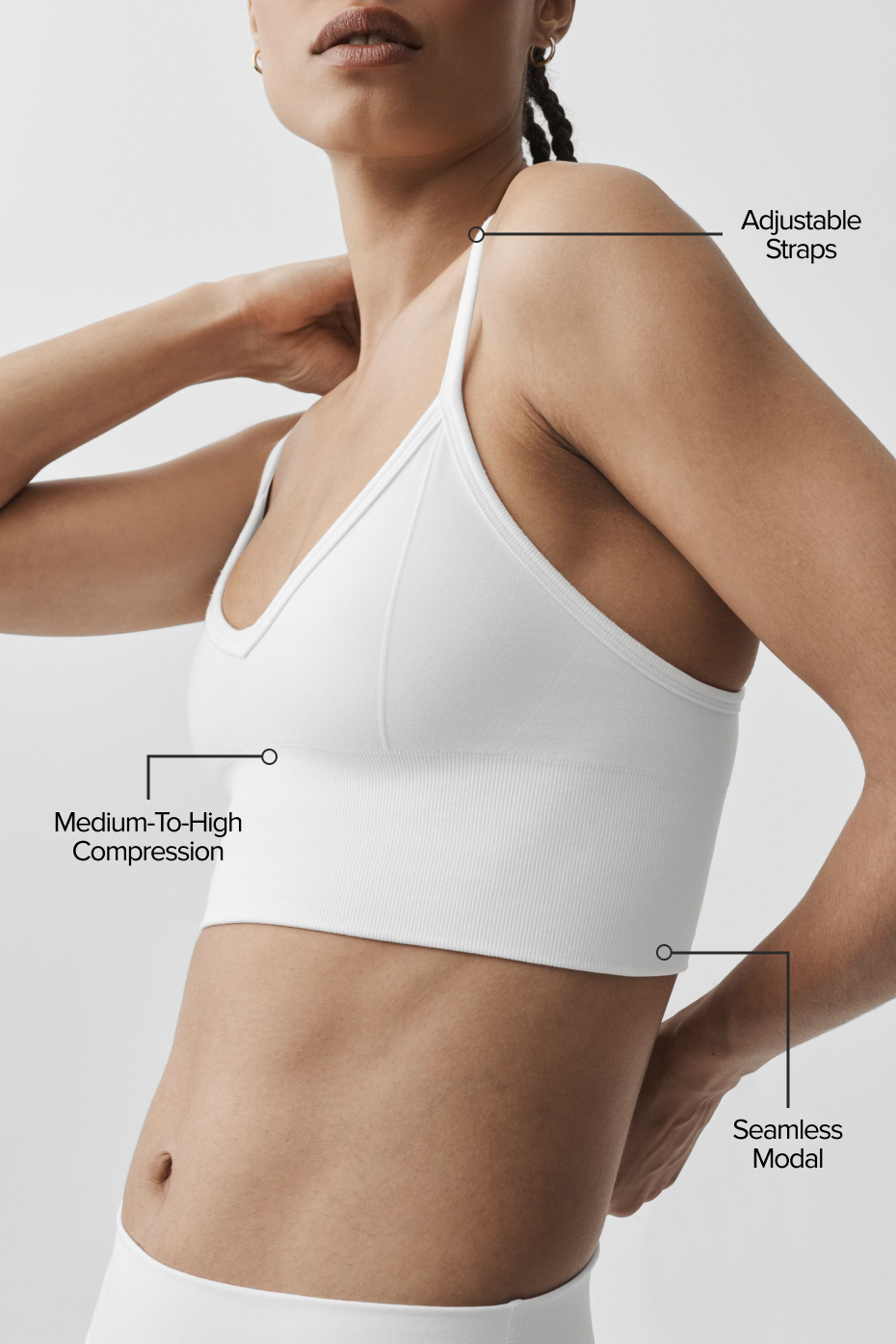 Alo Yoga Seamless Modal Ribbed Delight Bralette - White
