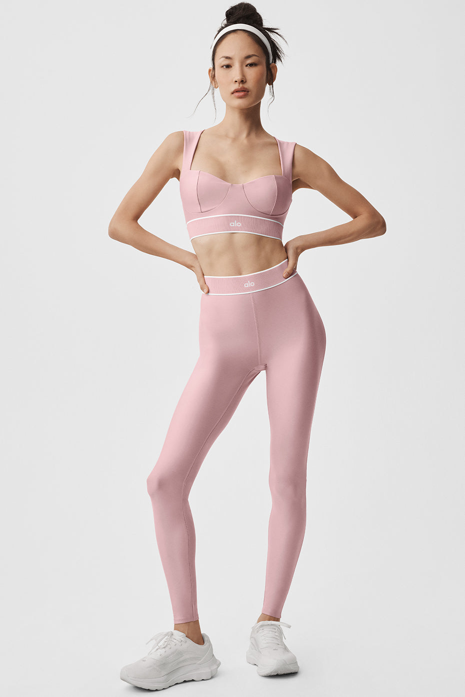 Alo Yoga Airlift Alignment Bra - Vintage Pink/White