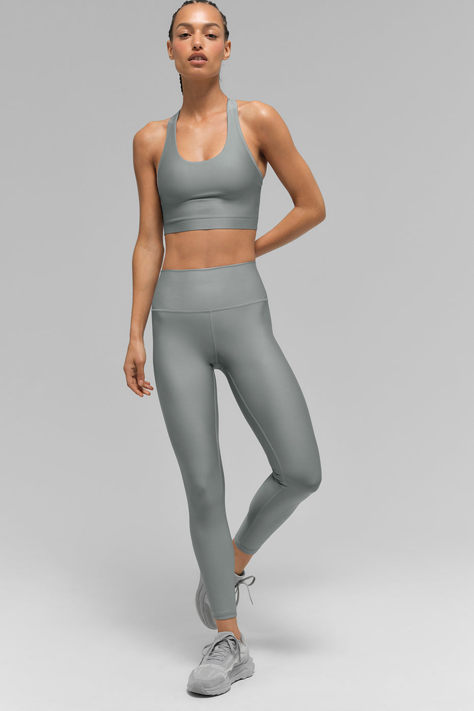 Alo Yoga Airlift Super Sleek Bra Tank - Lunar Grey