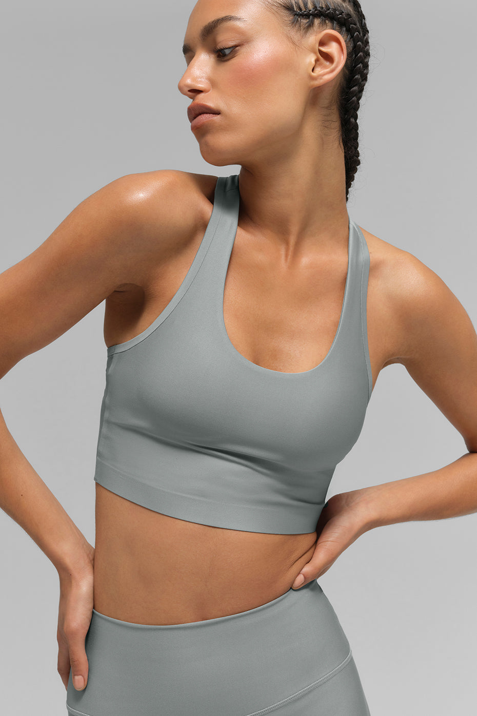 Alo Yoga Airlift Super Sleek Bra Tank - Lunar Grey