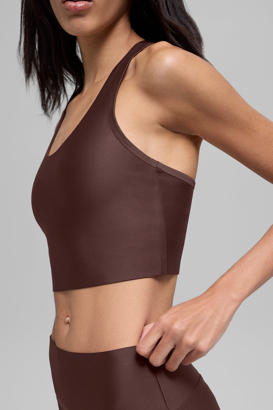 Alo Yoga Airlift Super Sleek Bra Tank - Brownstone