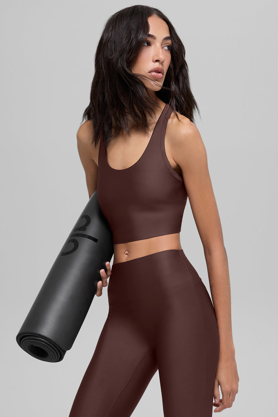 Alo Yoga Airlift Super Sleek Bra Tank - Brownstone