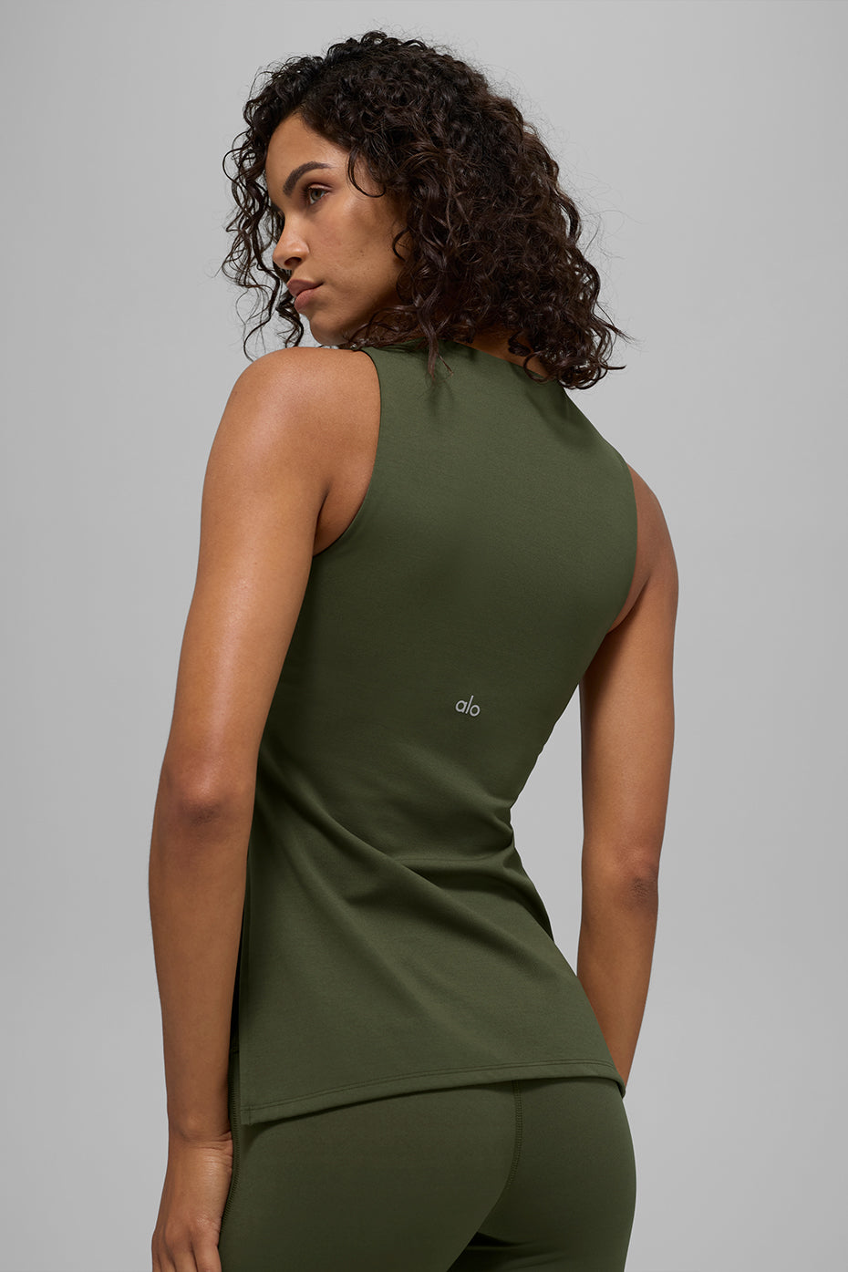Alo Yoga ALO Softsculpt Precision Full Length Bra Tank - Green Olive