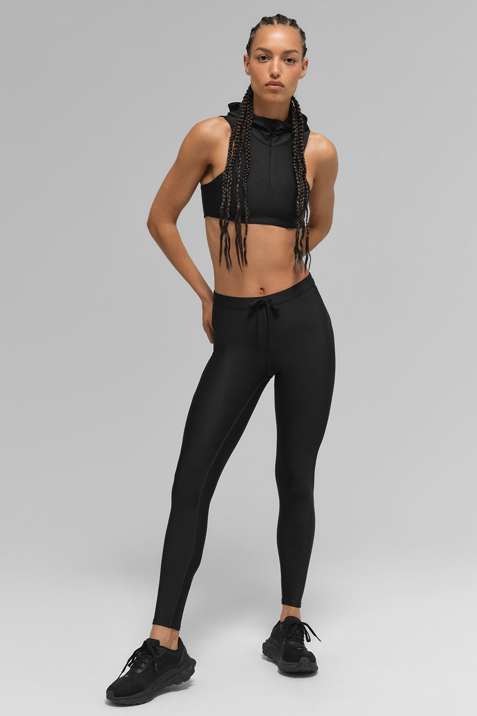 Alo Yoga Airlift Light Speed Hooded Bra - Black