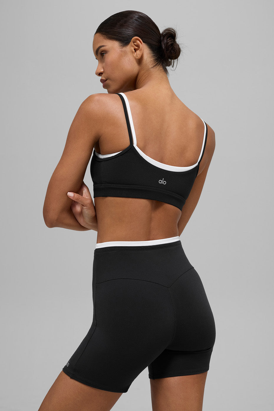 Alo Yoga Airbrush Double Up Bra - Black/White