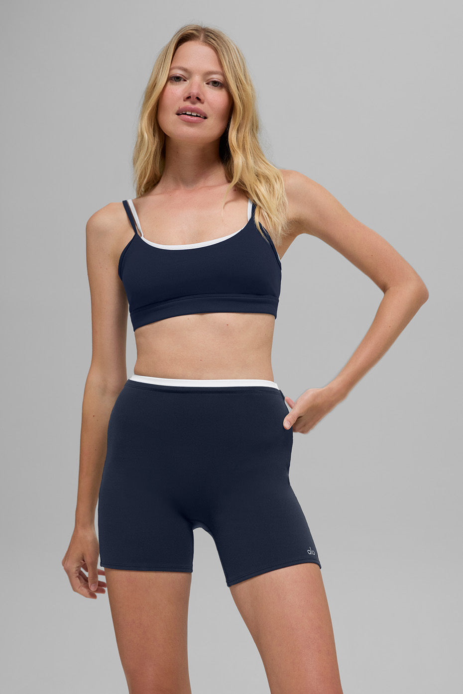 Alo Yoga Airbrush Double Up Bra - Navy/White