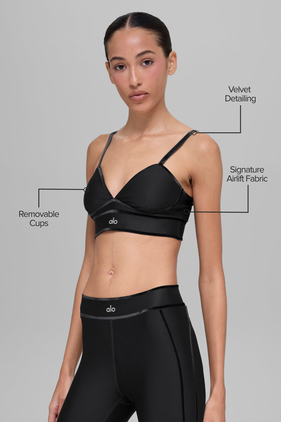 Alo Yoga Airlift Love Language Bra - Black