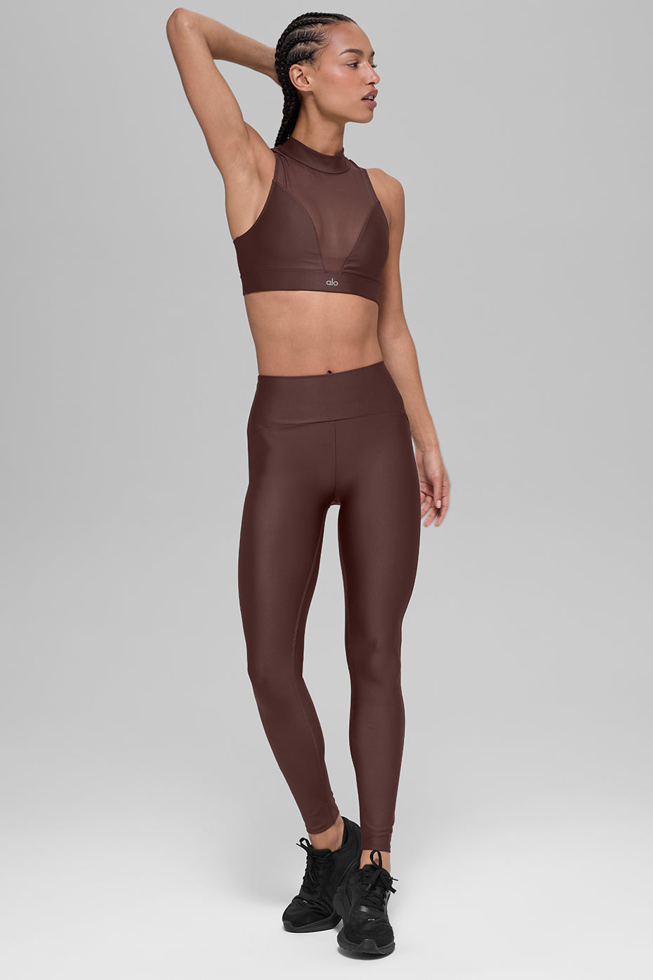 Alo Yoga Airlift Mesh Infatuation Bra - Brownstone