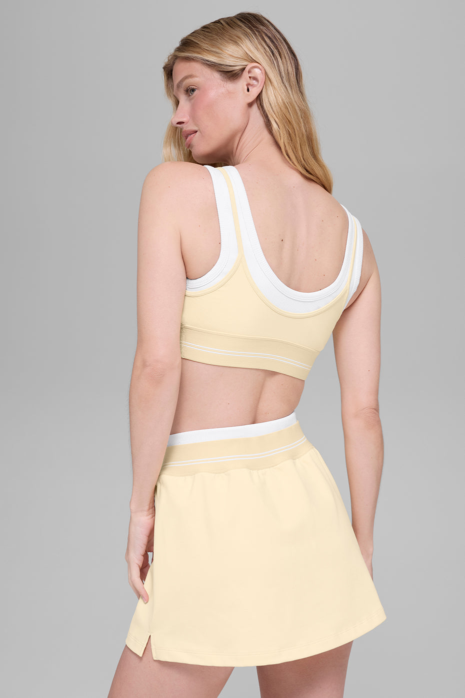 Alo Yoga Airbrush Better Together Bra - Candlelight Yellow/White
