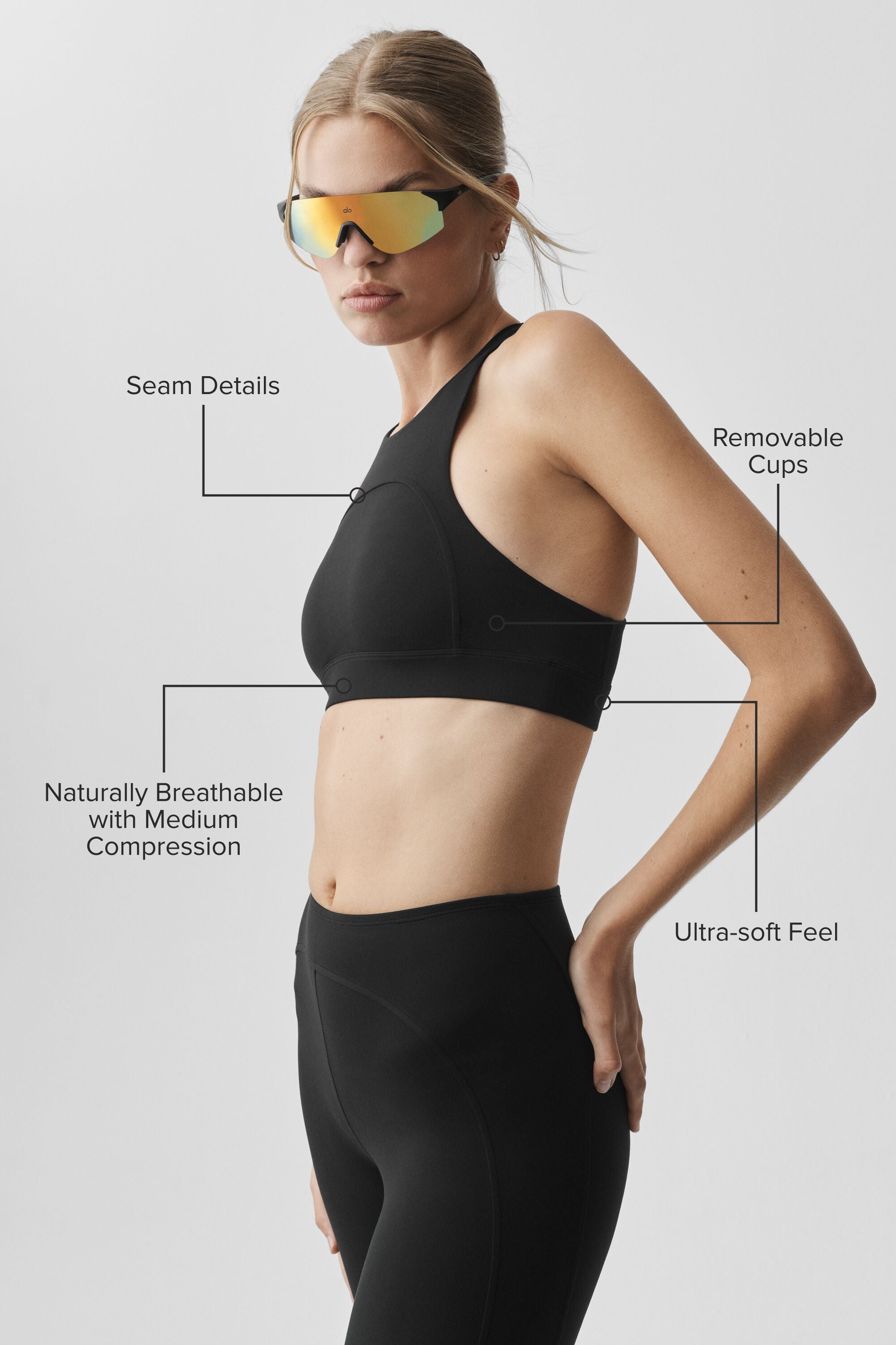Alo Yoga ALO Softsculpt Superset Bra - Black