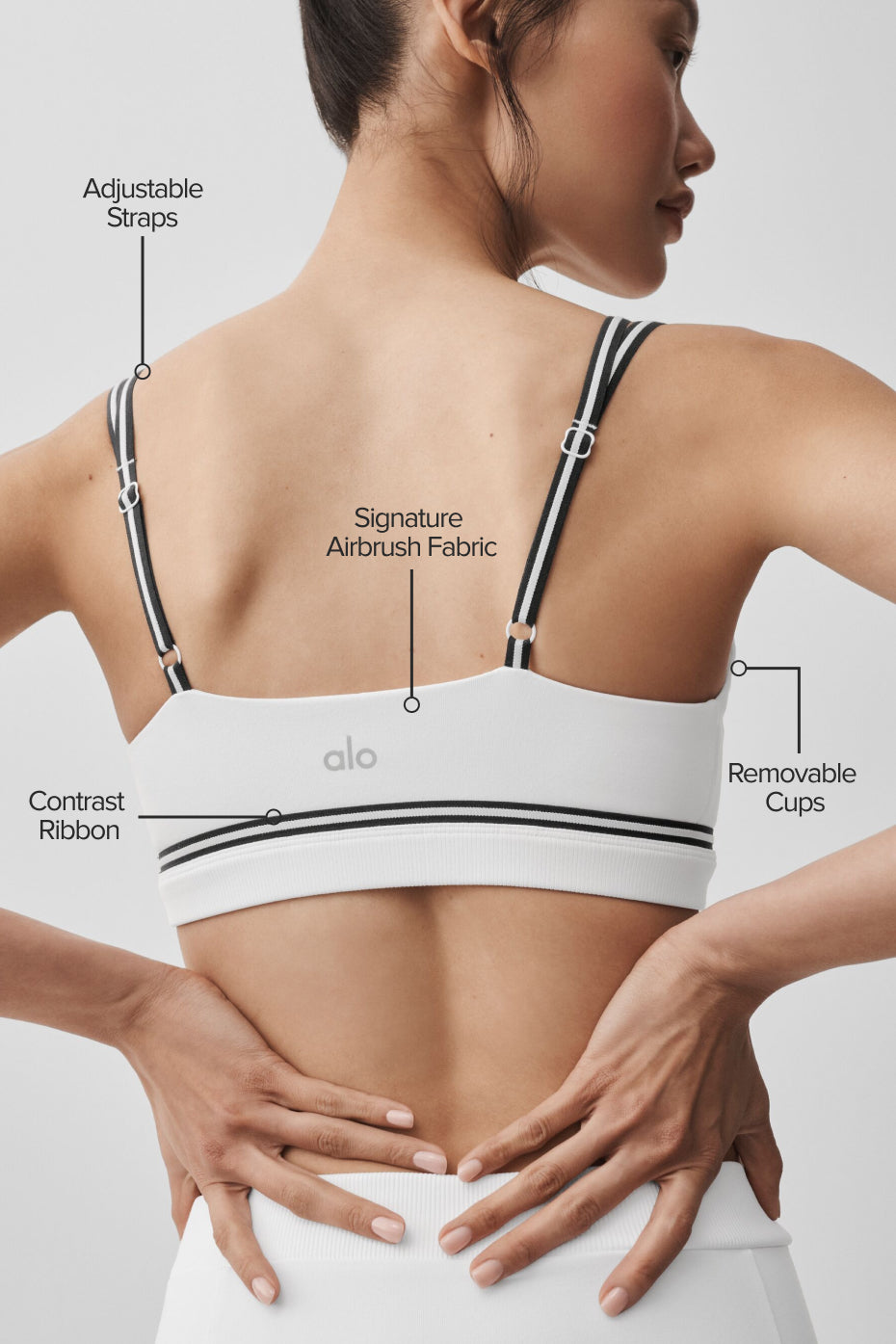 Alo Yoga Airbrush Fast Track Bra - White/Black