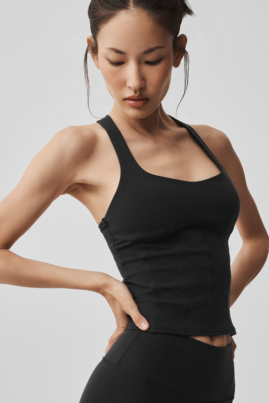 Alo Yoga Airbrush Sparks Fly Corset Tank - Black