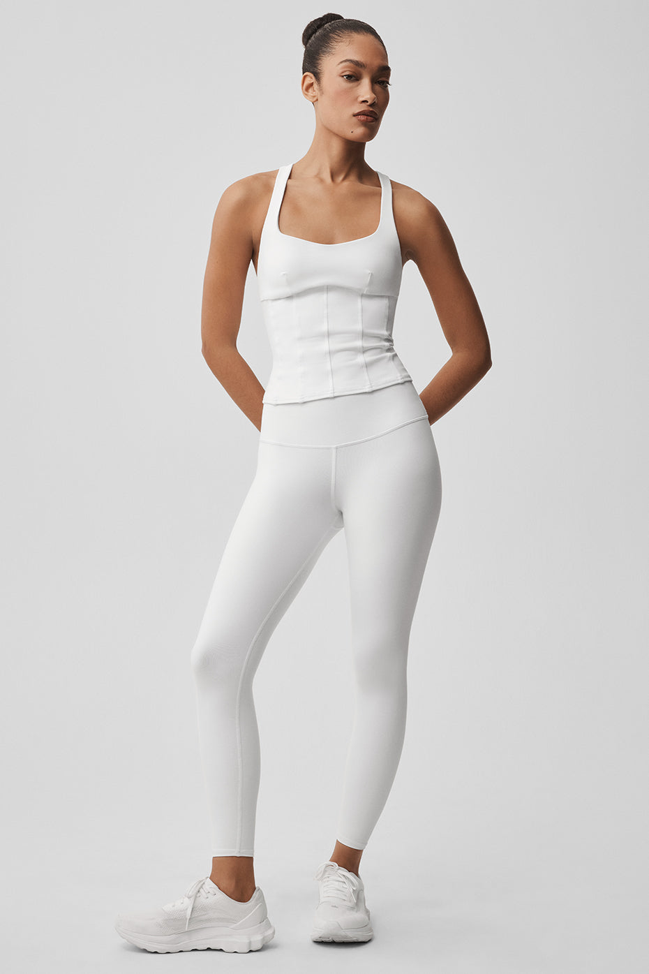 Alo Yoga Airbrush Sparks Fly Corset Tank - White