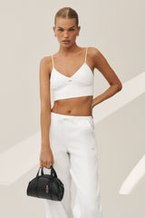 Alo Yoga Linen Blend Riviera Bra - White
