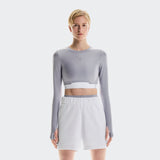 On Train Long Sleeve Crop Lilac
