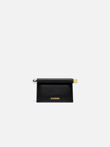 Jacquemus The Small Rond CarreClutch Nappa Leather Folded Clutch Black