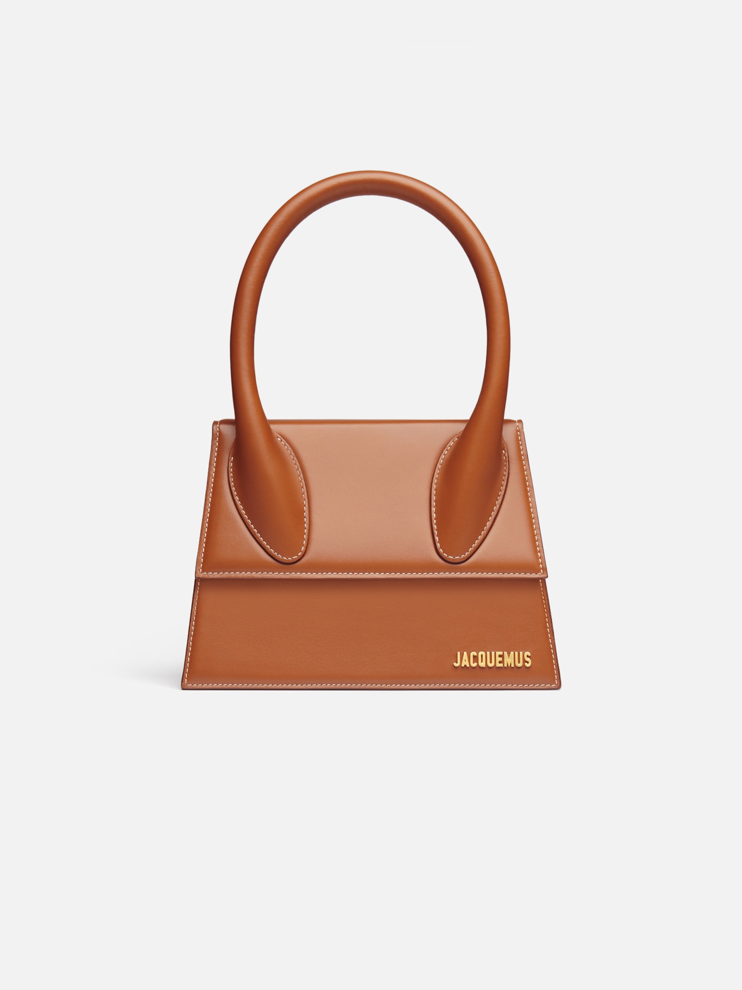 Jacquemus The Large Chiquito Smooth Leather Structured Bag Light Brown