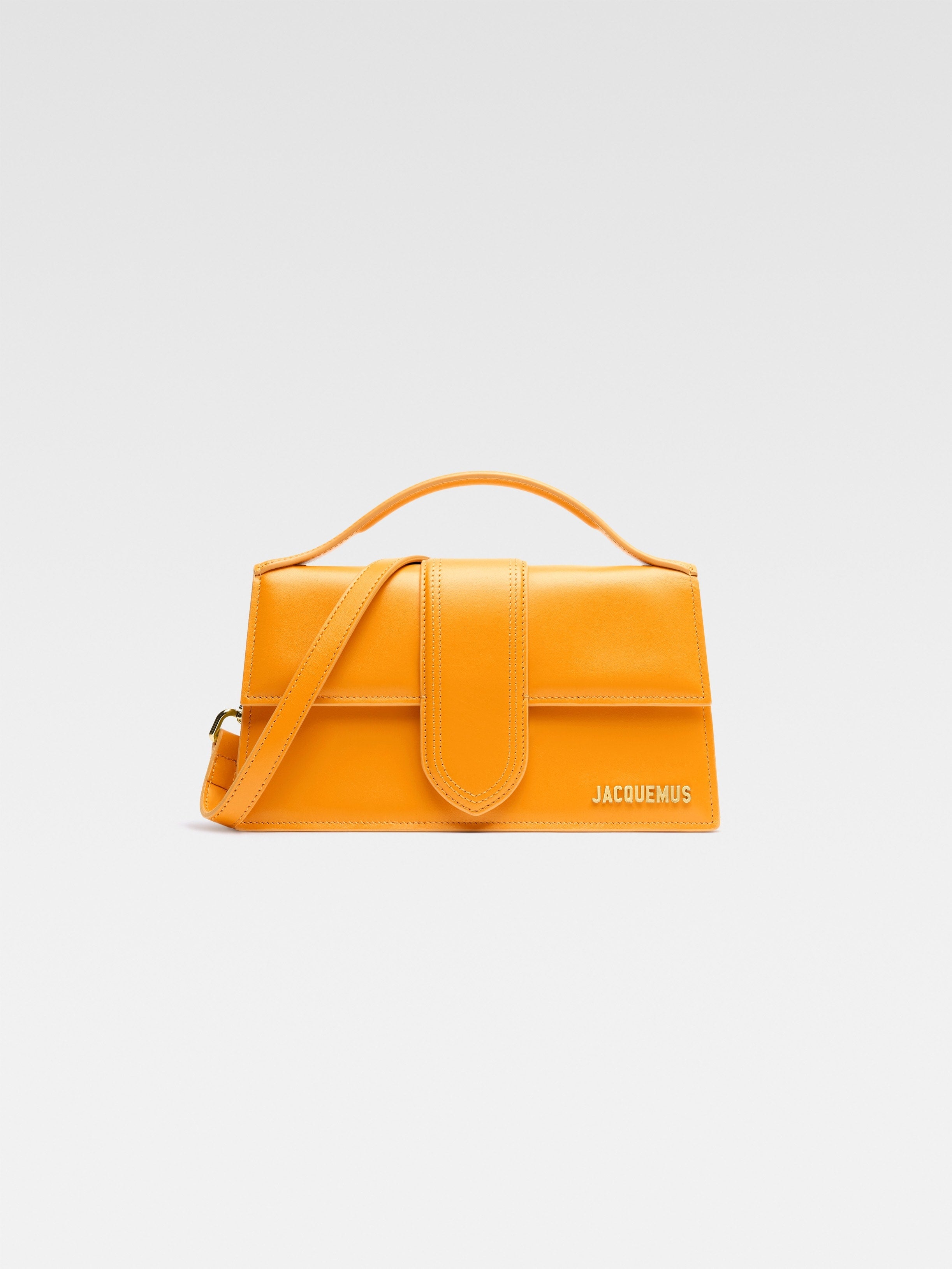 Jacquemus The Large Bambino Smooth Leather Structured Bag Dark Orange