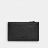 Coach Zip Card Case Gunmetal Black