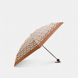 Coach Uv Protection Signature Mini Umbrella Silver Khaki Saddle
