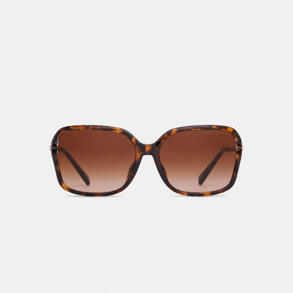 Coach Metal Square Sunglasses DARK TORTOISE