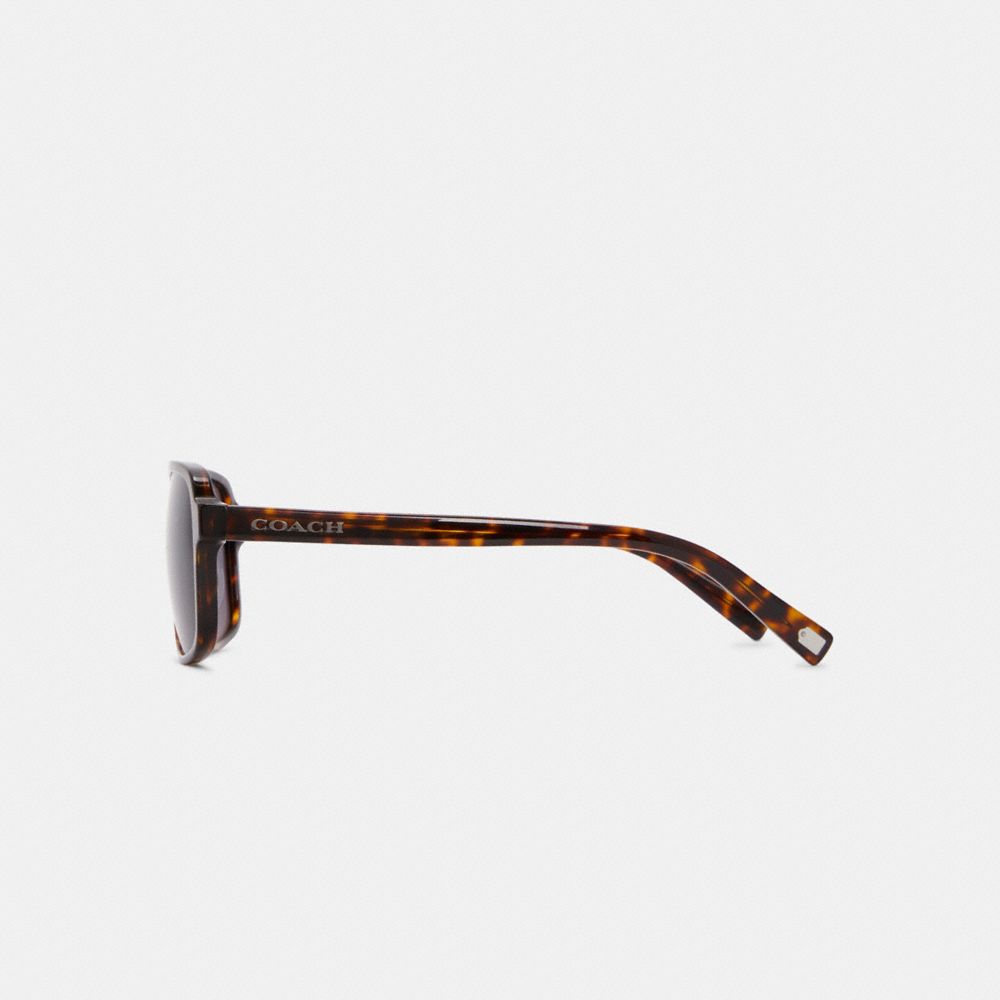 Coach Signature Pilot Sunglasses DARK TORTOISE